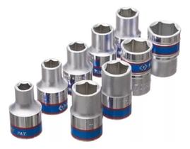 Kit 12 Chaves De Catraca Soquete Sextavado 1,2 Com 12 Peças