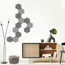 Kit 12 Cobogó Hexagonal Vazado Decorativo Cabeceira Mdf Sala