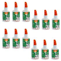 Kit 12 Cola Escolar Branca 40g Liquida c/ Espátula Leo&Leo Papelaria Material Escolar Infantil Artesanato