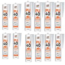 Kit 12 Cola Pu 40 Flex Silicone Selante 380g Orbi Branco