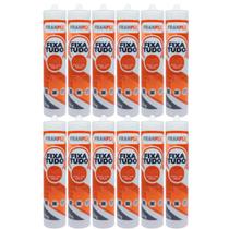 Kit 12 Cola Selante Adesivo Fixa Tudo Branco Elástico Franfix 400g