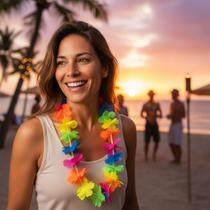 Kit 12 Colar Havaiano Tecido Colorido Carnaval Festas Colar Havaiano Kit 12 Colar Havaiano Tecido Colorido Carnaval Festas Colar Havaiano