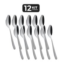 Kit 12 colher de mesa inox acabamento brilho