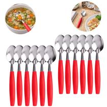 Kit 12 Colher de Mesa Vermelha Resistente Premium 18cm Kit 12 Colher de Mesa Vermelha Resistente Premium 18cm