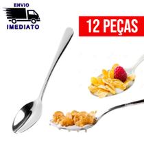 Kit 12 Colher Mesa Talheres Aço Inoxidável Jogo Talher Alta Qualidade para Cozinha Casa