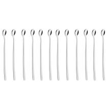 Kit 12 Colheres Cabo Longo Bailarina Inox 30cm Tramontina para Mexer Suco Drinks Coquetel