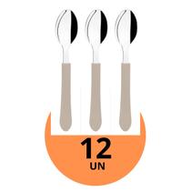 Kit 12 Colheres Chá Aço Inox Tramontina Cabo Cinza