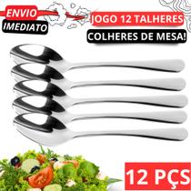 KIt 12 Colheres de Mesa Talheres 100% Inox Alta Qualidade Para Alimentos KIt 12 Colheres de Mesa Talheres 100% Inox Alta Qualidade Para Alimentos