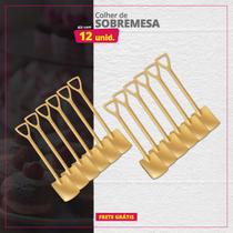 Kit 12 Colheres de Sobremesa Inox Pá Quadrada Kit 12 Colheres de Sobremesa Inox Pá Quadrada