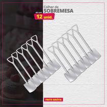 Kit 12 Colheres de Sobremesa Inox Pá Quadrada