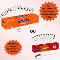 Kit 12 Colheres de Sobremesa Tramontina Malibu OU Búzios Inox Durabilidade Elegância Kit 12 Colheres de Sobremesa Tramontina Malibu OU Búzios Inox Durabilidade Elegância