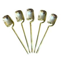 Kit 12 Colheres Sobremesa Dourada Plástico 14cm Festas Kit 12 Colheres Sobremesa Dourada Plástico 14cm Festas