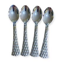 Kit 12 Colheres Sobremesa Prata Plástico Descartável 13.8Cm