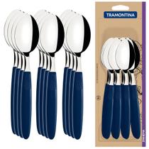 Kit 12 Colheres Talheres De Mesa Tramontina Com Lâminas Aço Inoxidável Cabos De Polipropileno