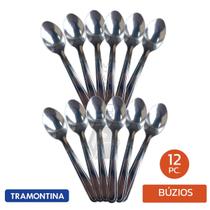Kit 12 Colheres Tramontina Búzios para Café e Chá em Aço Inox Resistente e Lavável