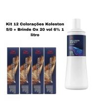 Kit 12 Colorações Koleston 5.0 e Ox 20 vol 6 1 litro.