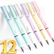 Kit 12 Colorido Lápis Infinito Tecnologia Eterno Com Pontas Durável Sem Precisar de Tinta Super Borracha
