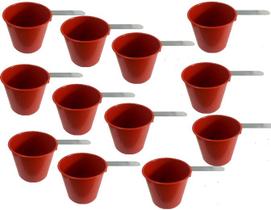 Kit 12 Comedouro Caneca Para Galo Galinha Codorna