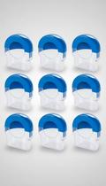 Kit 12 Comedouros Meia Lua Plástico Azul Kit 12 Comedouros Meia Lua Plástico Azul
