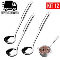 Kit 12 Concha de Feijão Aço Inoxidável Grande Luxo Utensílios para Cozinha Prime Multiuso Kit 12 Concha de Feijão Aço Inoxidável Grande Luxo Utensílios para Cozinha Prime Multiuso