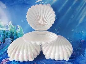 Kit 12 Conchas Marinha Sereia Pérola Branca Lembrancinha