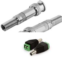Kit 12 Conector (8 Bnc Macho + 4 P4 Macho) P/ Cabo e Cftv