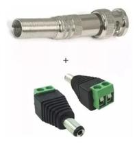 Kit 12 conector bnc mola parafuso +6p4 macho +6p4 fêmea