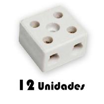 Kit 12 Conector de Porcelana Bipolar 10mm 10A 250v Fertak
