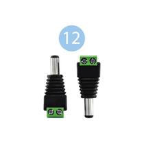 Kit 12 Conector Plug P4 Macho Com Borne P/ Cftv Camera Fonte