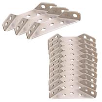 Kit 12 Conectores Aço Cantoneira Junção Canto Móveis Madeira