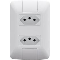 Kit 12 Conjunto 4x2 2 Tomadas 2P+T Tramontina 10A 250V Branco