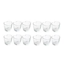 Kit 12 Copinhos Shot Sobremesa de Vidro Coração 50ml Lyor