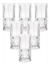 Kit 12 Copo Alto Long Drink Vidro Grosso Diamond Água 350ml Kit 12 Copo Alto Long Drink Vidro Grosso Diamond Água 350ml