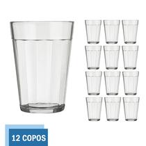 Kit 12 Copo Americano Vidro Cerveja 190ml Transparente Nadir