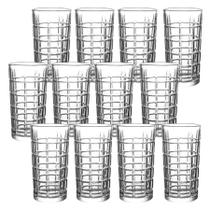 Kit 12 Copo De Vidro Alto Long Drink 380ml Cristal Drinkware