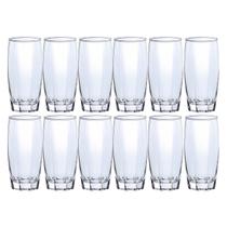 Kit 12 Copo de Vidro Long Drink Transparente Florida 370ml