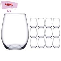 Kit 12 Copo Vidro Redondo Transparente Amber Duravel 440ml Kit 12 Copo Vidro Redondo Transparente Amber Duravel 440ml