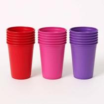 Kit 12 Copos 300 Ml De Plástico Merenda Festas Eventos Laváveis e Reutilizáveis