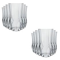 Kit 12 Copos 360ml Opera em Vidro Simples Cozinha Requinte Nadir