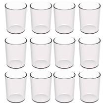 Kit 12 Copos 400ml Transparente Plástico Escolar Refeitórios Servir Água Sucos