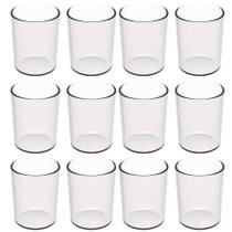 Kit 12 Copos 400ml Transparente Plástico Escolar Refeitórios Servir Água Sucos