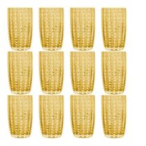 Kit 12 Copos Alto de Vidro para Água Sucos e Refrigerante Orquídea Âmbar 500ml Wolff Kit 12 Copos Alto de Vidro para Água Sucos e Refrigerante Orquídea Âmbar 500ml Wolff