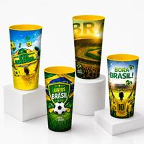 Kit 12 Copos Copa Mundo Jogo Brasil Futebol Long Drink 350Ml Kit 12 Copos Copa Mundo Jogo Brasil Futebol Long Drink 350Ml