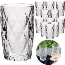 Kit 12 Copos de Vidro Luxo Diamante Incolor 350ml Grosso Resistente Drinks Diamond Kit 12 Copos de Vidro Luxo Diamante Incolor 350ml Grosso Resistente Drinks Diamond