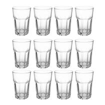 Kit 12 Copos de Vidro resistente 350ml Transparente Vitamina