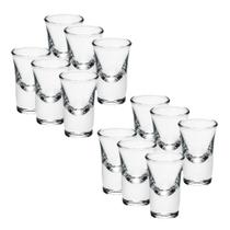 Kit 12 Copos de Vidro Shot Dose Licor Pinga Whisky Vodka Degustação Vela 31ml