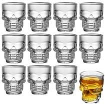 Kit 12 Copos Dose Shot Caveira Copinhos Cachaça Tequila Vodka