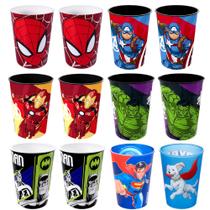 Kit 12 Copos Super-Heróis 320ml Festa Infantil Decoração