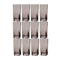 kit 12 Copos Texas Quadrado Vidro Cinza Mesa Posta Chique 320ml kit 12 Copos Texas Quadrado Vidro Cinza Mesa Posta Chique 320ml