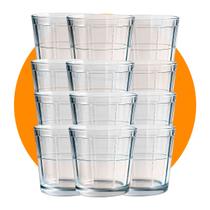 Kit 12 Copos Vidro 350ml Reforçado para Suco Água Caipirinha Whisky Drinks Mesa Posta Transparente